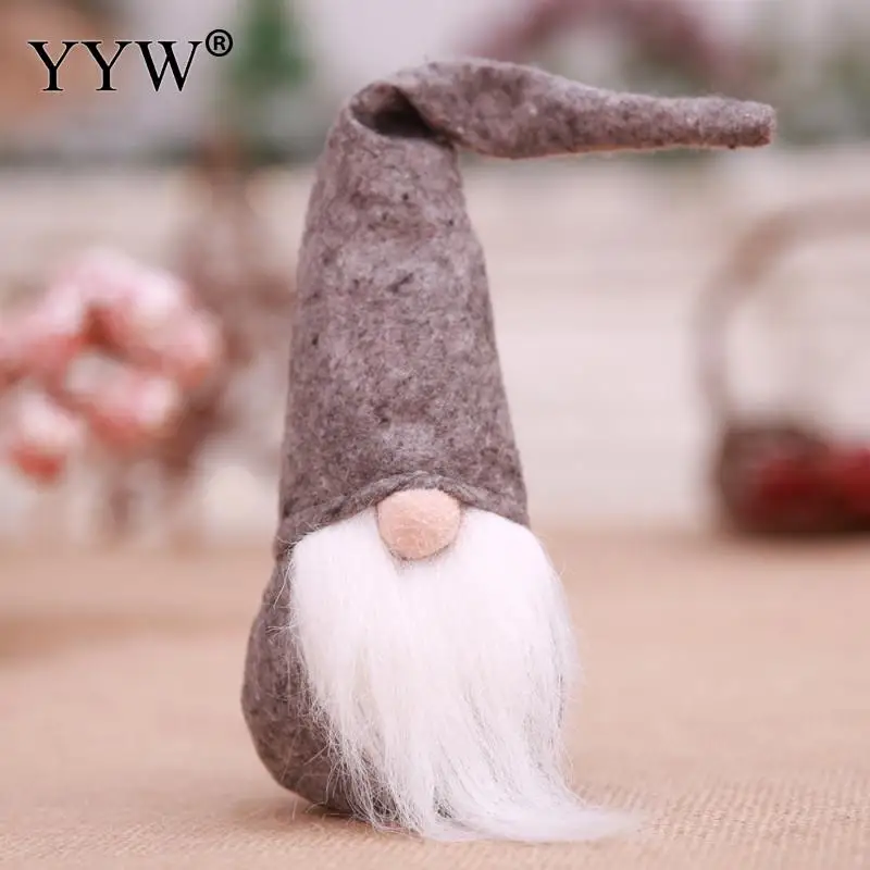 Christmas Santa Swedish Stuffed Toy Cloth Santa Doll Gnome Scandinavian Tomte Nisse Sockerbit Dwarf Elf Home Ornaments Goods - Цвет: gray 1