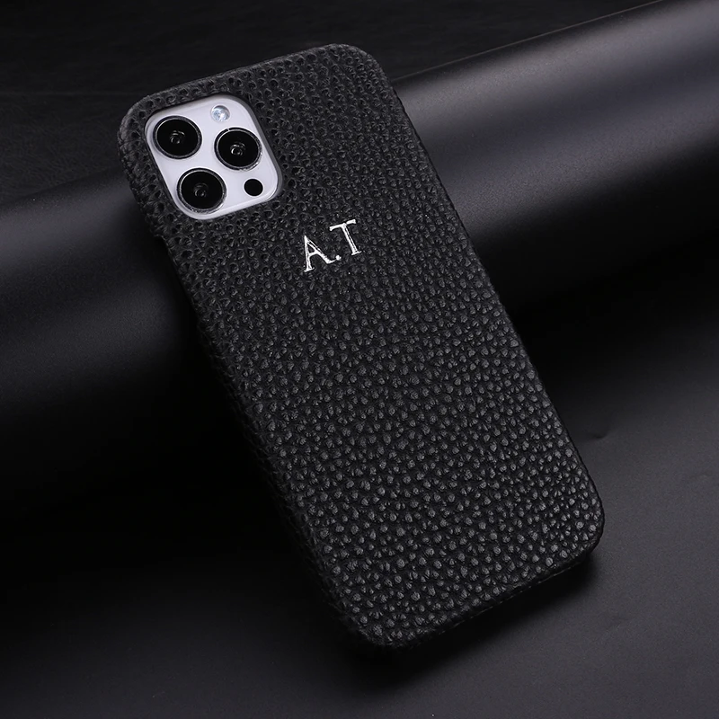 13 pro max case Personalization Custom Initial Name Pebble Grain Leather Phone Cover For iPhone 12 11 13 Pro X XR XS Max 7 8 Plus DIY Phone Case iphone 13 pro max case leather iPhone 13 Pro Max