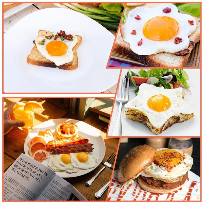 4pcs/set Silicone Egg Rings Omelette Round Non Stick Fried Egg Mold  Pancakes Maker Molds Breakfast Egg Sandwich Cooker Maker - AliExpress