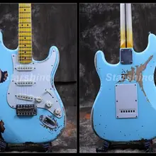 Электрогитара Heavy Relic электрогитара CC-RST4 с корпусом из ольхи nitrolaquer пятнистая отделка ручной работы винтажный тюнер синий цвет