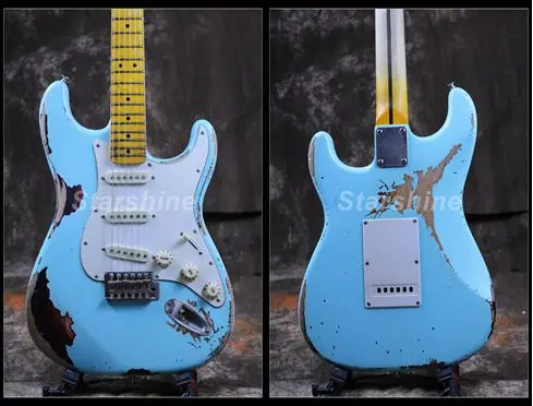 Электрогитара Heavy Relic электрогитара CC-RST4 с корпусом из ольхи nitrolaquer пятнистая