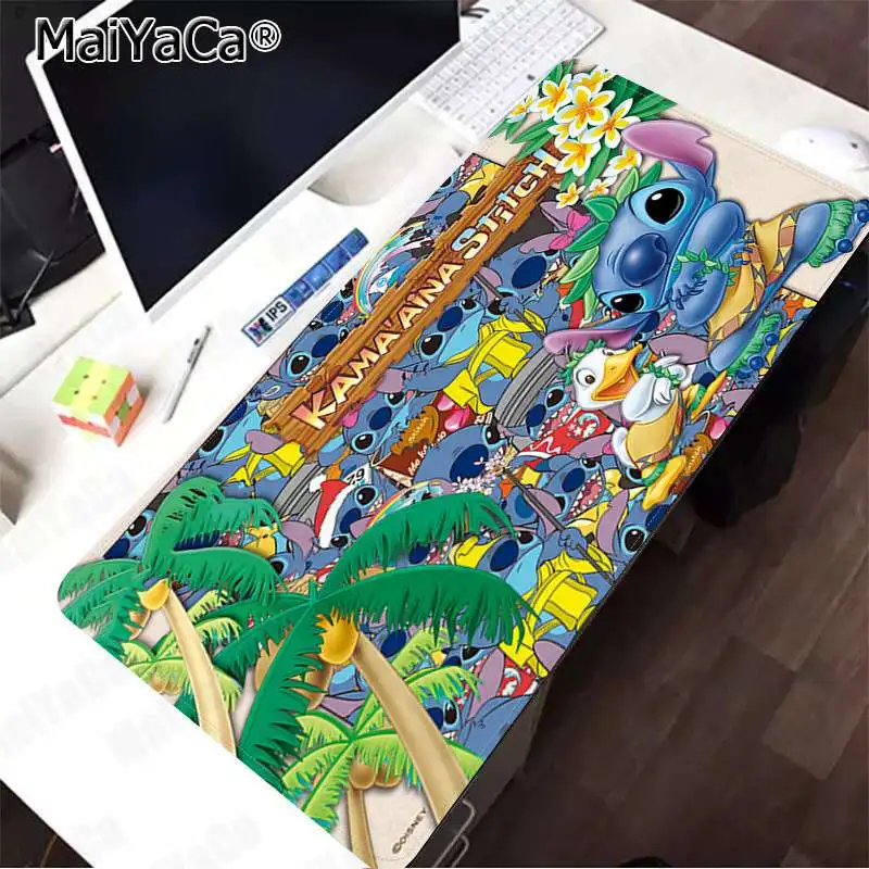 MaiYaCa дизайн милый стежок уникальная настольная панель коврик для игровой мыши большой коврик для мыши клавиатуры коврик - Цвет: Lock Edge 30x80cm