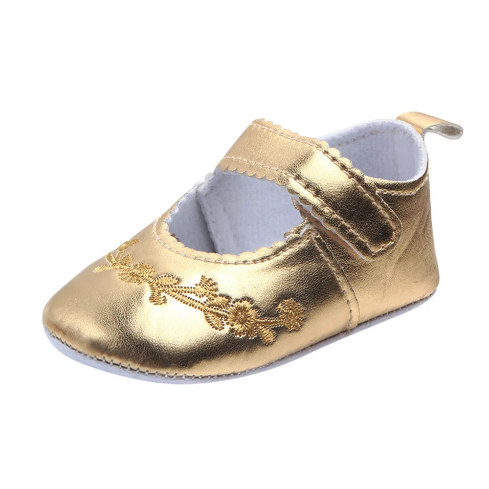 Обувь для малышей; коллекция года; Лидер продаж; модные кроссовки для новорожденных; нескользящие тонкие кроссовки с вышивкой для девочек; Zapatos De Nina - Цвет: Gold