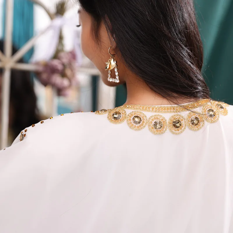 Traditional Khaleeji Thobe Dress White/gold Belly Dance Clothes Kaftan  Dress Rhinestone Beads Competition Khaleegy Costume - AliExpress 200000532