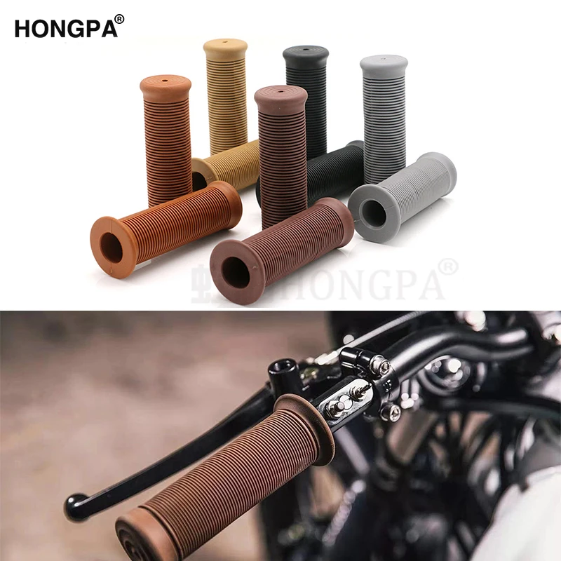 Универсальный 7/8 &quotРетро резиновый руль ручной захват винтажный подходит для