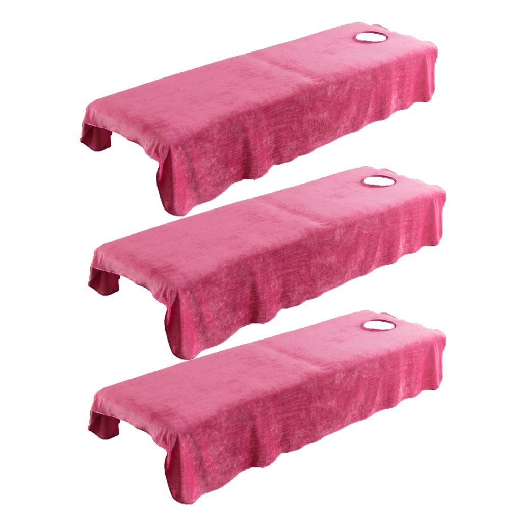 3pcs Crystal Flannel SPA Massage Table Flat Sheets Cosmetic Face Bed Cover