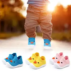 Младенческие первые ходунки Вязание Детская обувь хлопок новорожденных обувь для малышей-мальчиков мягкая подошва осень-зима дети обувь