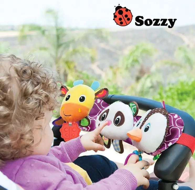 Sozzy музыкальная детская коляска кроватка подвесная мобильная Мягкая панда олень