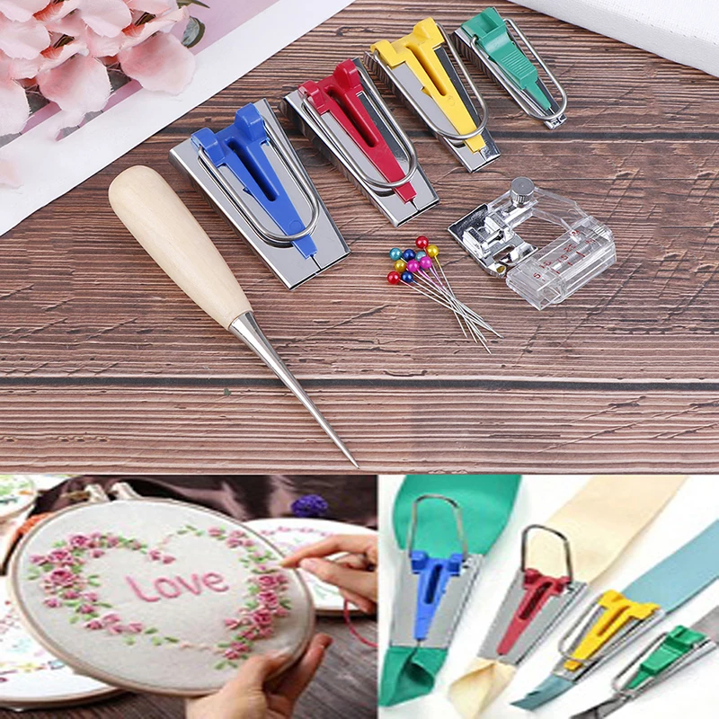 Machine Tools Binding Sew Multifunction Sewing Bias Tape Maker Set DIY Patchwork Quilting Tool