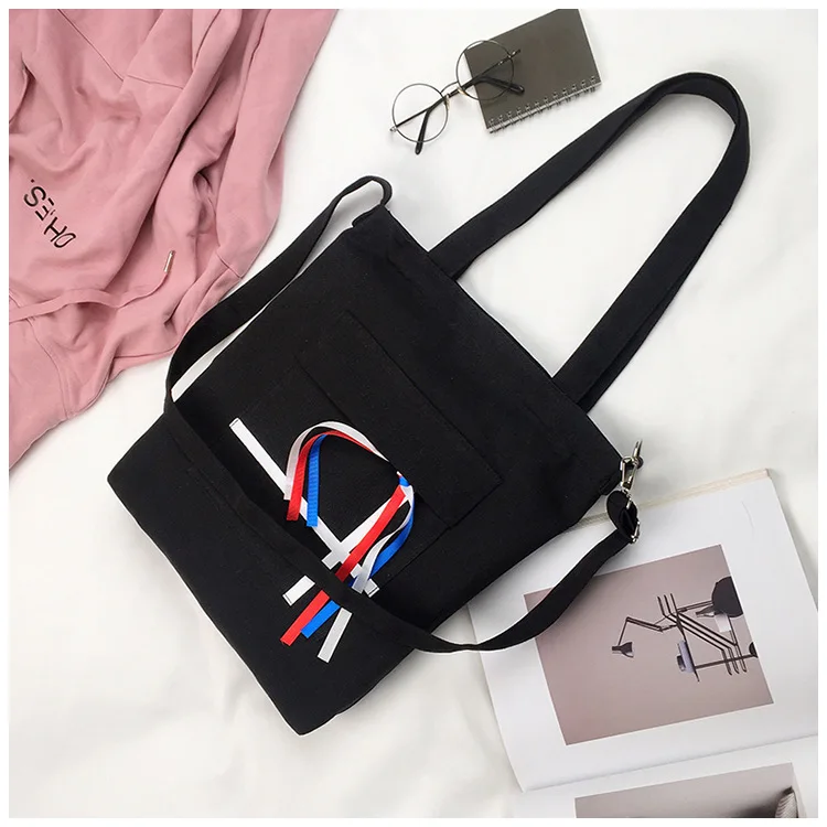Micro for Canvas Handbag Bag Women's New Style Korean-style Versatile Over-the-shoulder Bag Students Harajuku College Style