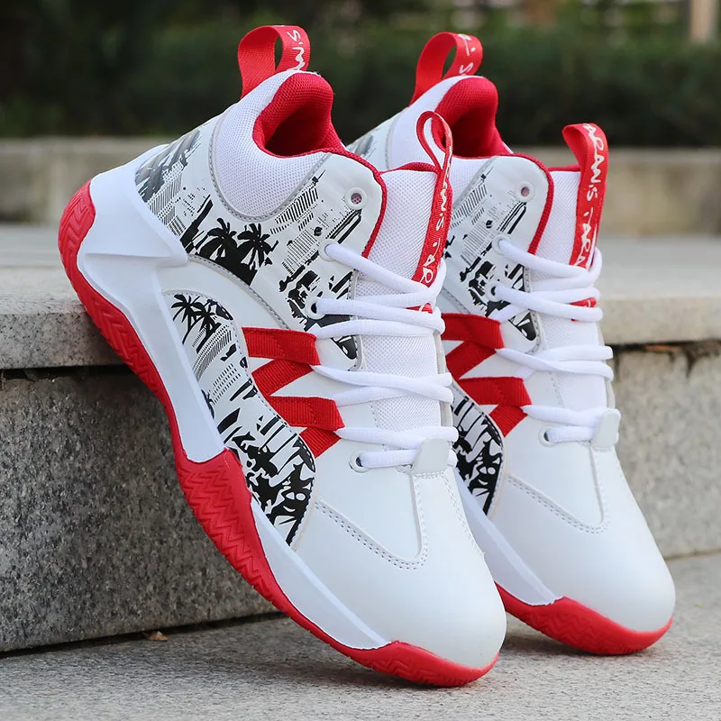Basketball Shoes High-top Basketball Shoes Men Outdoor Sneakers Wear Resistant Air Cushioning Baseball Shoes Male Breathable Sport