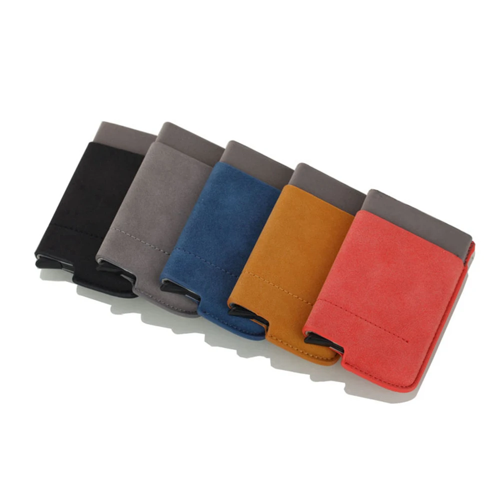 1 шт. из искусственной кожи нержавеющей стали Блокировка Rfid кошелек Бизнес