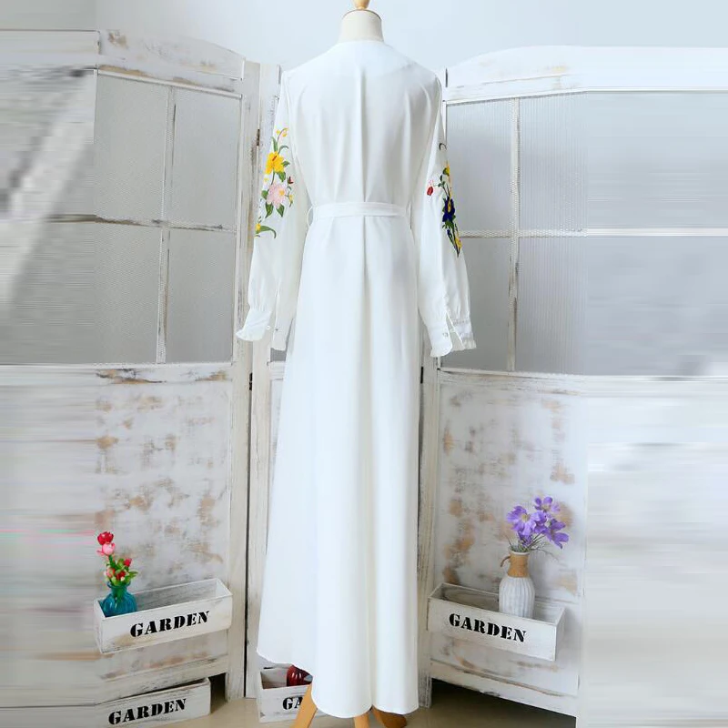 Платье MISSJOY Abaya женское с круглым вырезом повседневная элегантная мусульманская