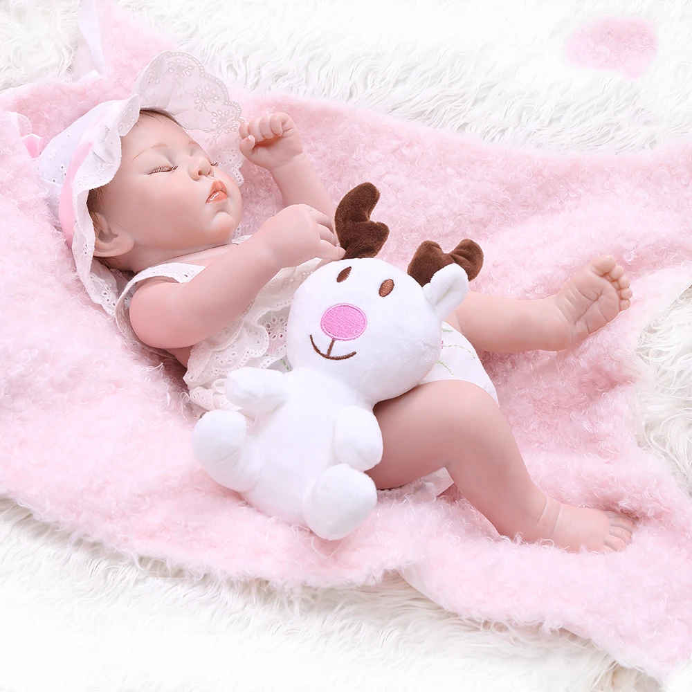 

48CM Reborn Lifelike Dolls Newborn Toddler Bebe Boys Girls Realistic Soft Full Body Slicone Sleeping Baby Anatomically Correct