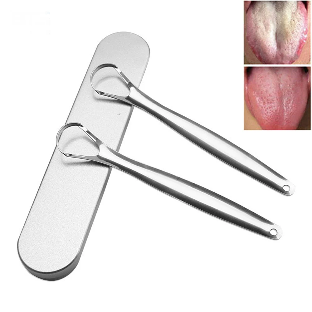 

Tongue Scraper Tongue Cleaner Breath Freshener Tongue Scraper Set Stainless Steel Scraper