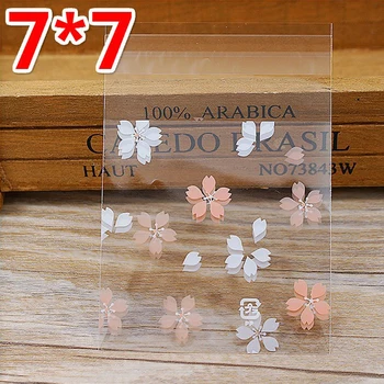 

100pcs/lot Mini Flower Printed Cookie Packaging Bag 7cm Plastic Snacks Bag for Biscuits Baking Party Candy Bag Pouches Wholesale