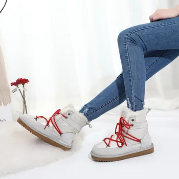 

Lightweight Winter Boots for Women Round Toe Suede Chunky Mid Heels Warm Fur Ankle Boots Shoes
