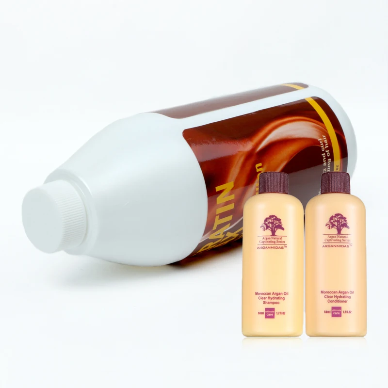 Professional Ultikare 1000ml Brazilian Keratin in Hair&Scalp Treatment+Mini Travel Argan Oil Hair Shampoo and Conditioner Set