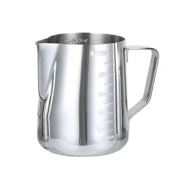 

350/600/900ml Measuring Cup Steaming Frothing Pitcher Stainless Steel Measuring Cup with Marking and Handle For Kitchen