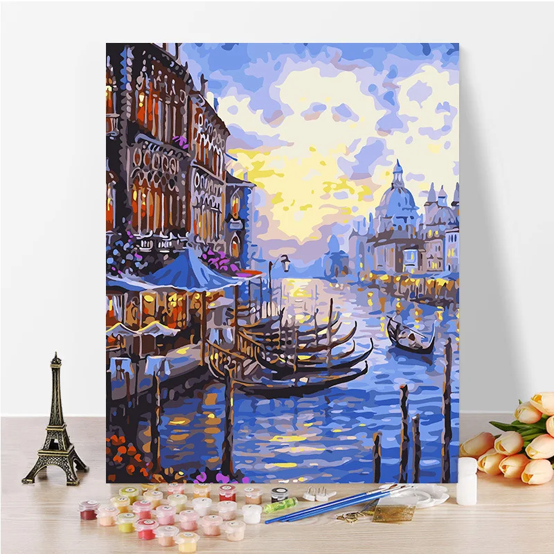 

Cross Border Supply of Goods Foreign Trade Single DIY Digital Oil Painting Hand-Painted Living Room Scenery Coloring Painting De