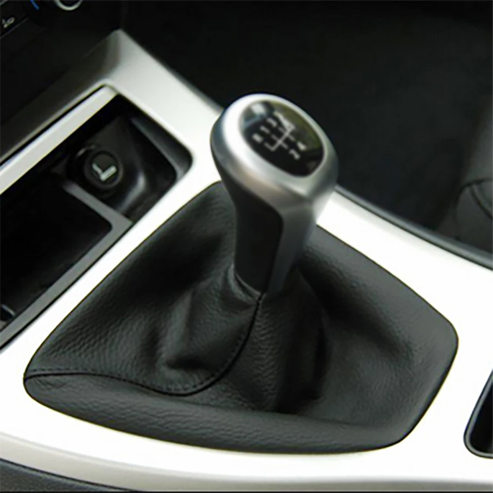 Car Pu Leather Gear Shift Knob Gaiter Gaitor Boot Dust Cover BMW E90 2006-2011 E91 2006-2012 E92 E93 2006-2013 8037308 LHD car interior accessories gear head cover