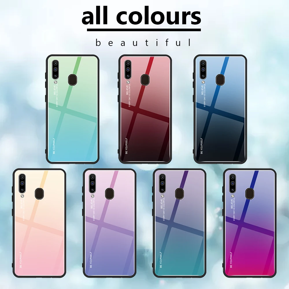 Градиентный чехол из закаленного стекла для телефона Samsung Note 10 Plus Pro защитный