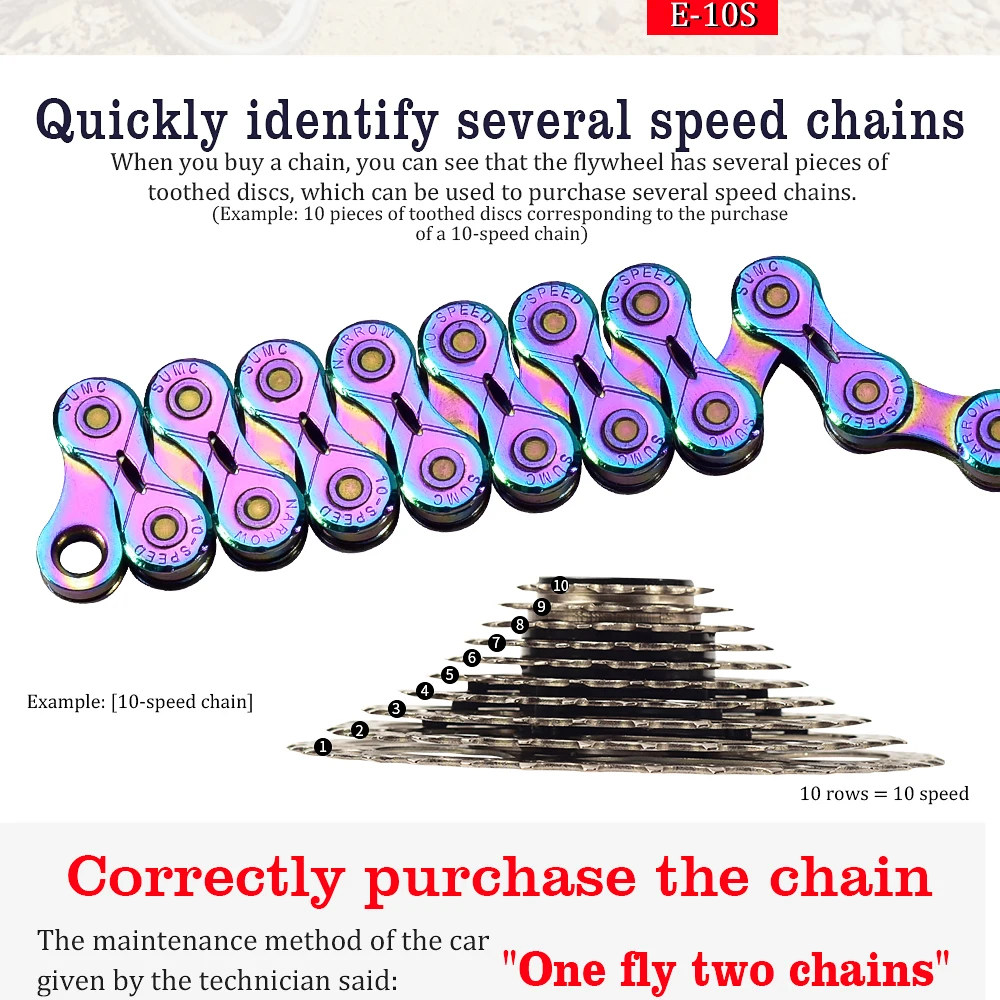 SUMC Bicycle Chain Rainbow Mountain Bike Road Bike Shifting Chain 10 11 12speed For M8000 M6000 M9100 M610 With Missinglink