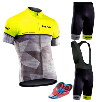 

2020 New NW Summer Cycling Jersey Set Breathable Team Racing Sport Bicycle Jersey Mens Cycling Clothing Short Bike Jersey suit