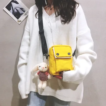 

Small bag female cross-body summer canvas new 2020 casual small square bag tide cute wild vintage shoulder bag