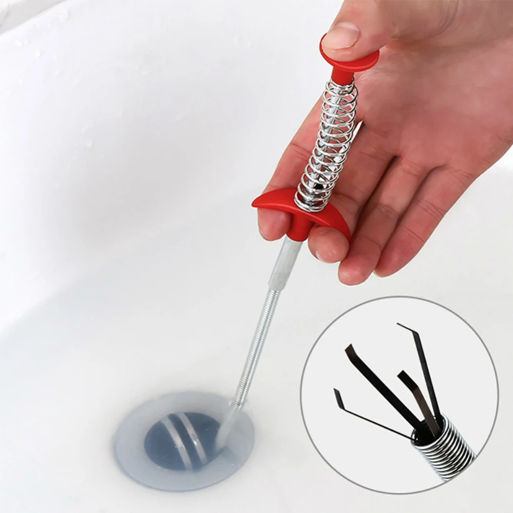 Металлическая проволока щетка крючок для очистки раковины канализационная пружина трубы волос инструмент для дноуглубления