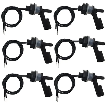 

6 Black 110V Water Level Sensors Aquarium Vest SIDE Horizontal Horizontal Liquid Float Switch