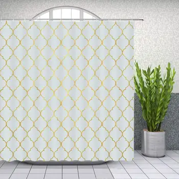 

Geometric Patterns Shower Curtain Simple Fashion Bathroom Decor Waterproof Polyester Fabric Home Bath Supplies Curtains Sets