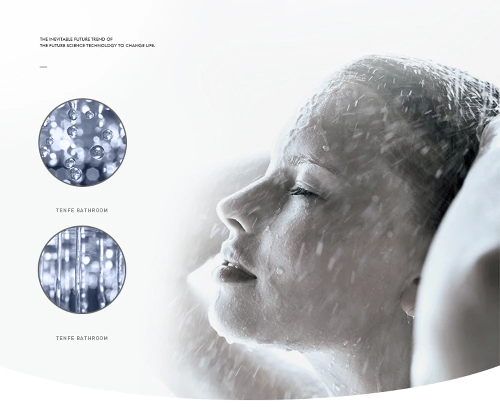 Description Picture 3 of itemBlack LED Thermostatic Modern Bathroom Whirlpool Shower Faucet Set Rain Waterfall Bathtub System Mixer Wall Mounted Button Tap