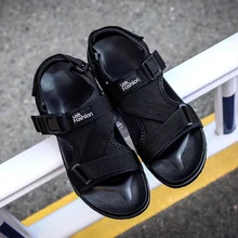 Мужские сандалии; коллекция года; сезон лето; Мужская обувь; трикотажная сетка; пляжная обувь; Легкие дышащие повседневные Черные Вьетнамки; мужские римские сандалии-гладиаторы