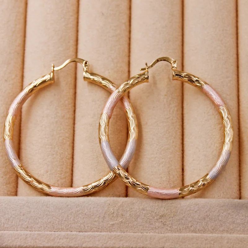 Роскошные серьги-кольца для женщин, розовые позолоченные серьги с круглыми ювелирными украшениями для женщин, серьги для юбилея, помолвки