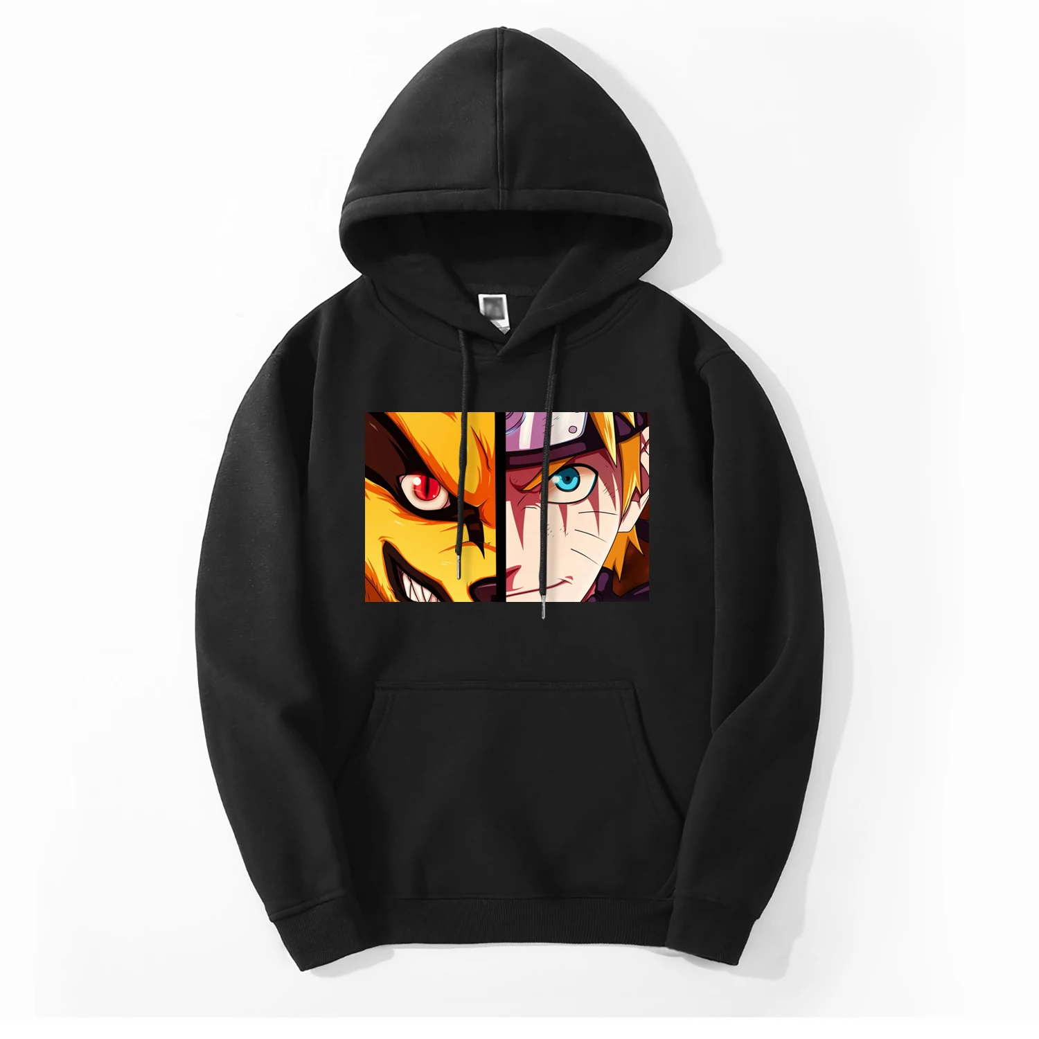 Аниме Kurama NARUTO принт мужские толстовки с капюшоном толстовки Новое поступление весна зима теплый флис Высокое качество свободный спортивный костюм - Цвет: Black 6