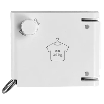 

Retractable Clothesline Dryer with Adjustable Rope String, Drill Free & Wall Mounted Method, 13.8 Feets,White