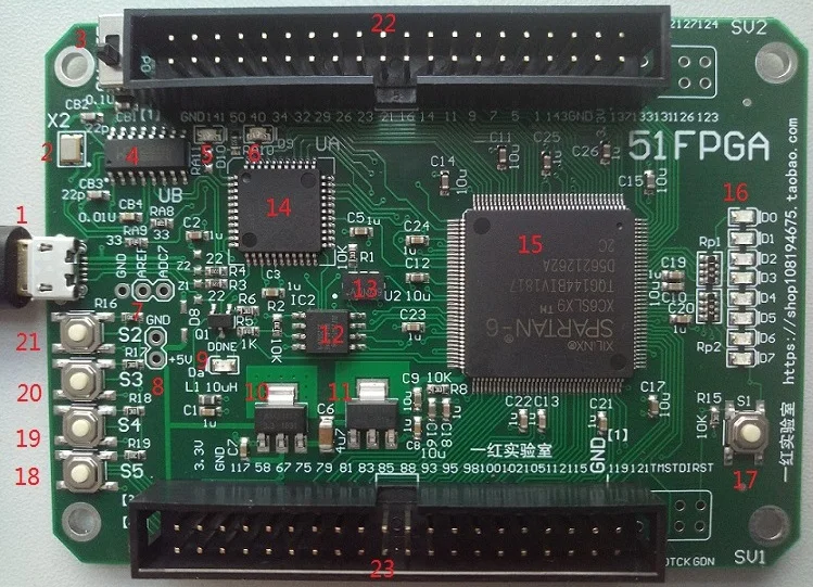 51FPGA LabVIEW FPGA макетная плата XC6SLX9 XILINX Spartan6
