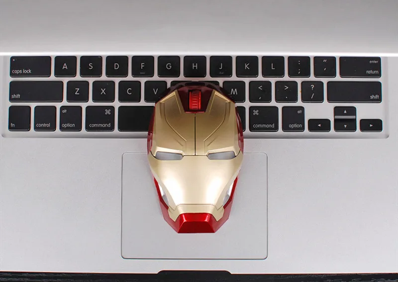 Новинка Marvel Мстители Железный человек Беспроводная мышь MK46 Железный человек Золотой шлем игровая мышь 1200 точек/дюйм для ПК