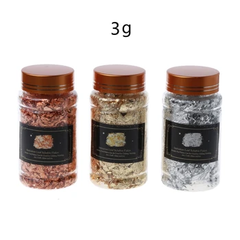 

3 Colors Gold Leaf Gilding Resin Flakes Metallic Foil Flakes Painting Resin Arts C6UD