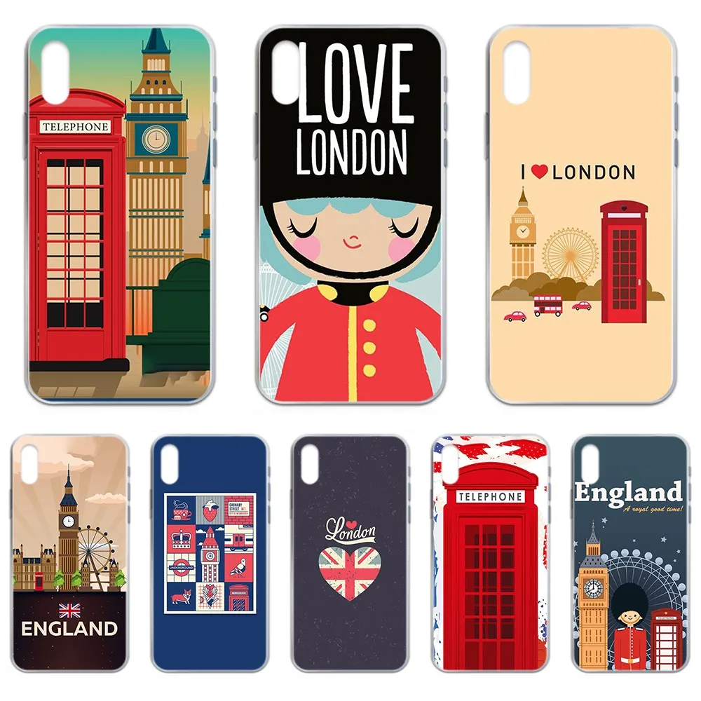 Прозрачный чехол для телефона с надписью I love london персональный iphone 4 4S 5 5C 5S 6 6S PLUS 7 8