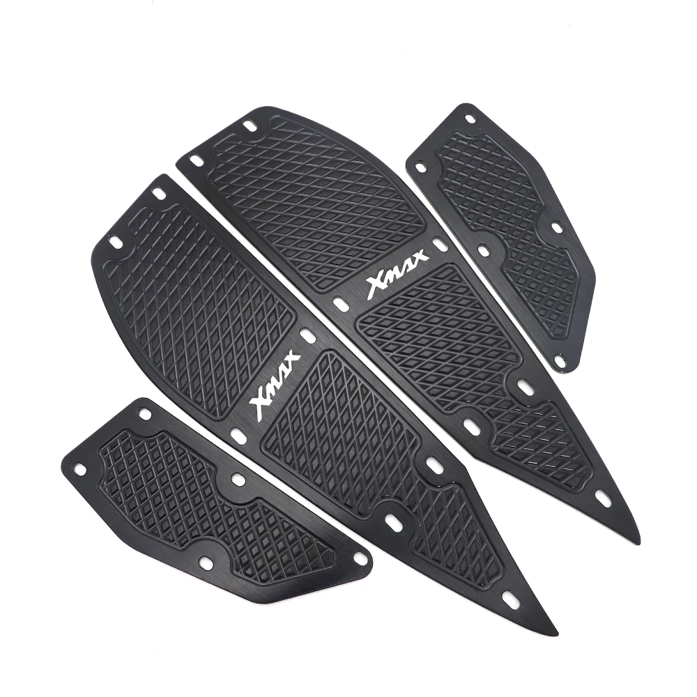 A С логотипом XMAX модифицированные CNC мотоциклетные алюминиевые коврики для ног подножка Подножки педаль пластина для Yamaha XMAX125 250 300 400 - Цвет: A