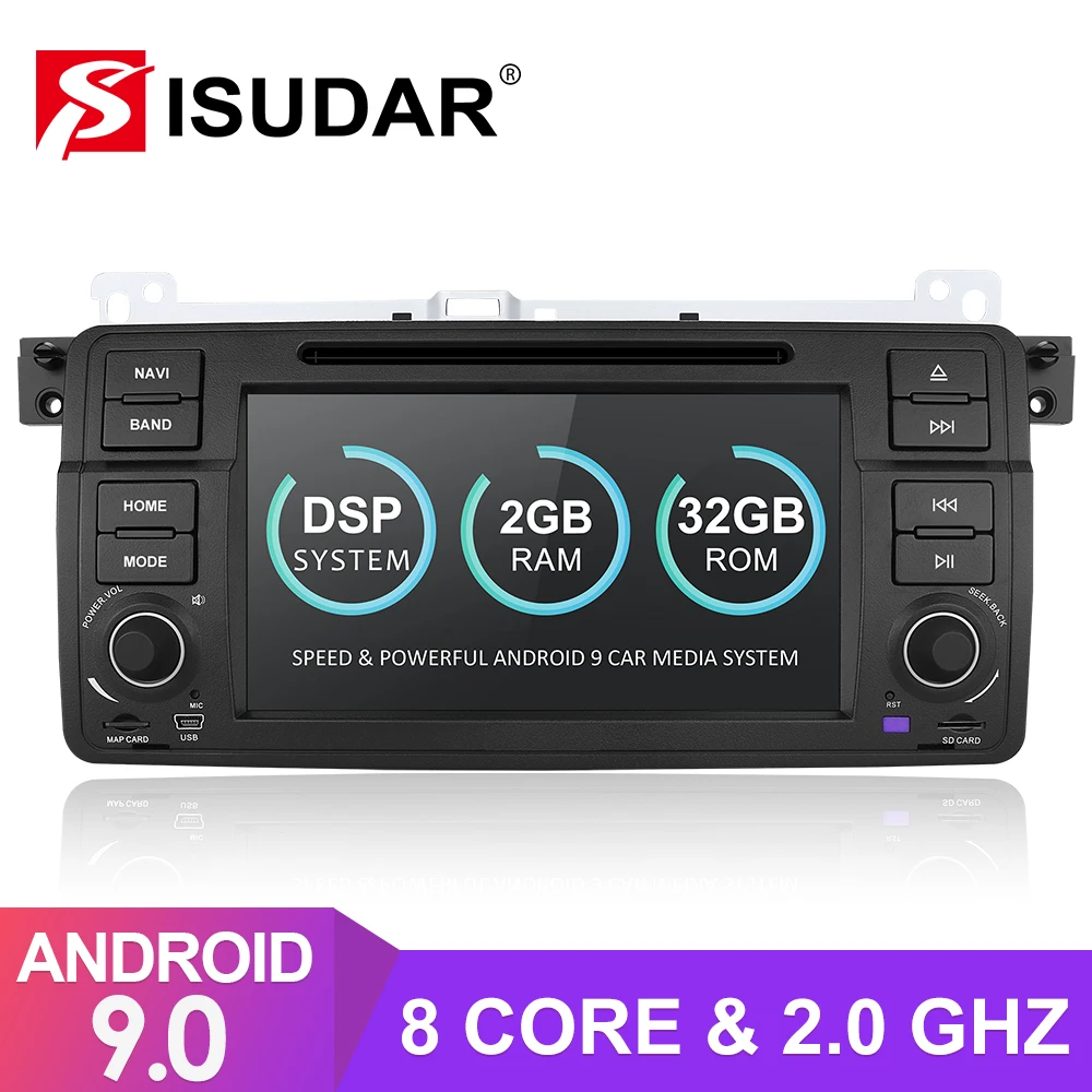 Автомагнитола Isudar 1 Din Android 9 для BMW/E46/M3/MG/ZT/Rover 75/320/318/325 мультимедиа DVD GPS