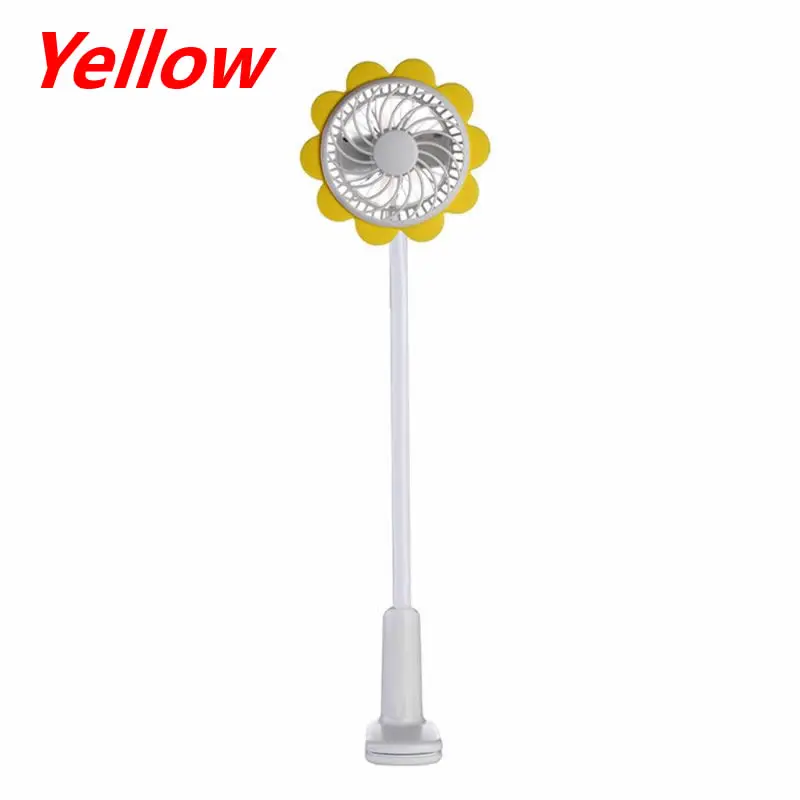 Yellow Портативная детская коляска с зажимом, мини USB вентилятор, детская кровать, коляска, гибкий USB вентилятор, настольный персональный ПК вентилятор для ноутбука, электрический вентилятор - Цвет: Yellow