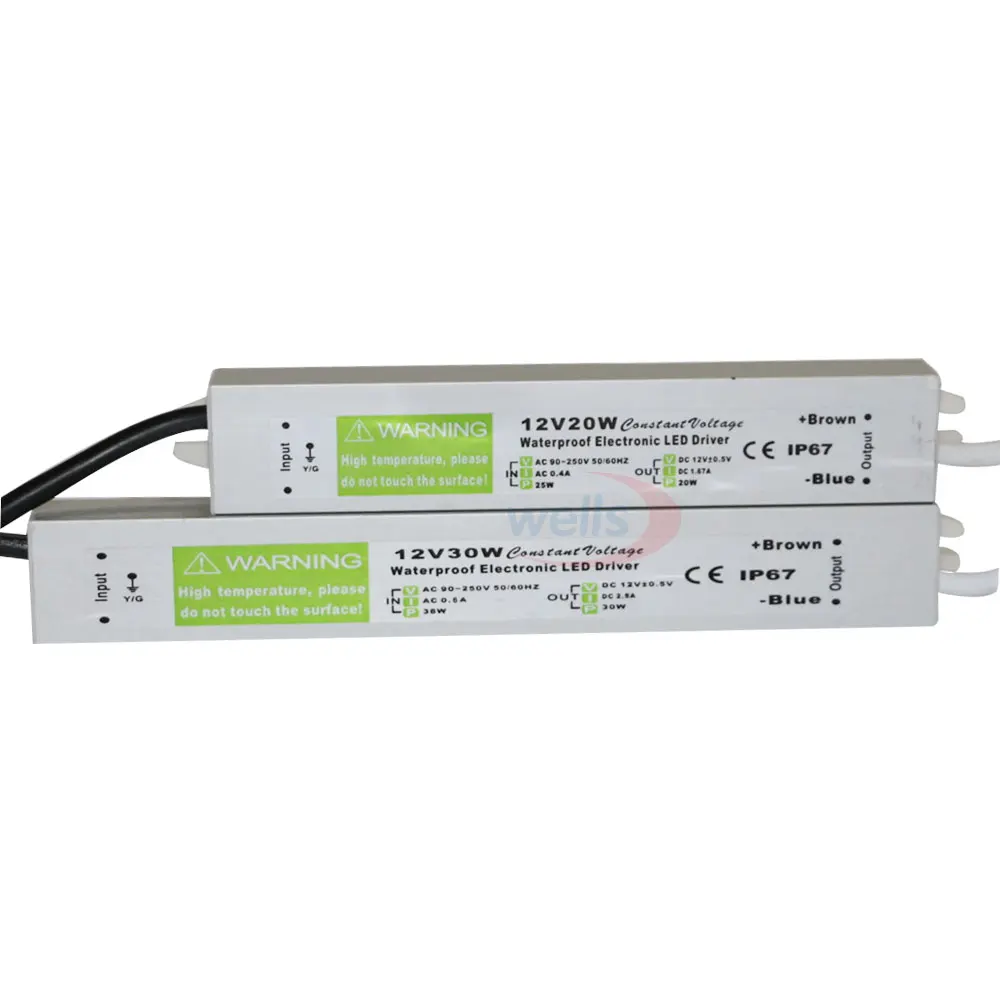 Водонепроницаемый IP67 Светодиодный драйвер Ac dc 12V/24V 10W 15W 20W 25W 30W 36W 45W 50W 60W 80W 100W 120W 150W