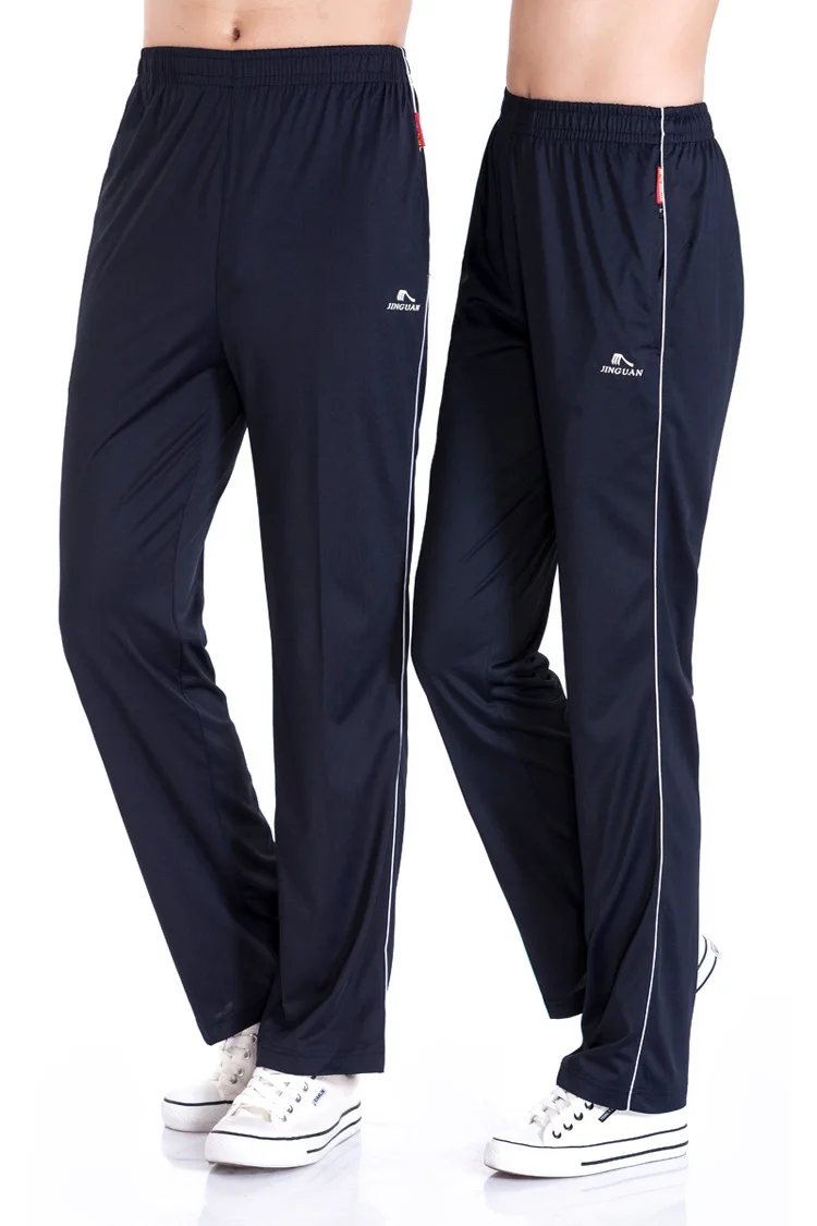 

Jin Crown Athletic Pants Men And Women Trousers Thick Thin Purplish Blue Fine White Autumn Summer Straight-Cut Loose And Plus-si