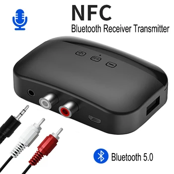 

JINSERTA NFC Bluetooth 5.0 Receiver Transmitter RCA 3.5MM AUX Stereo Wireless Adapters For Car Headohone TV MP3 PC