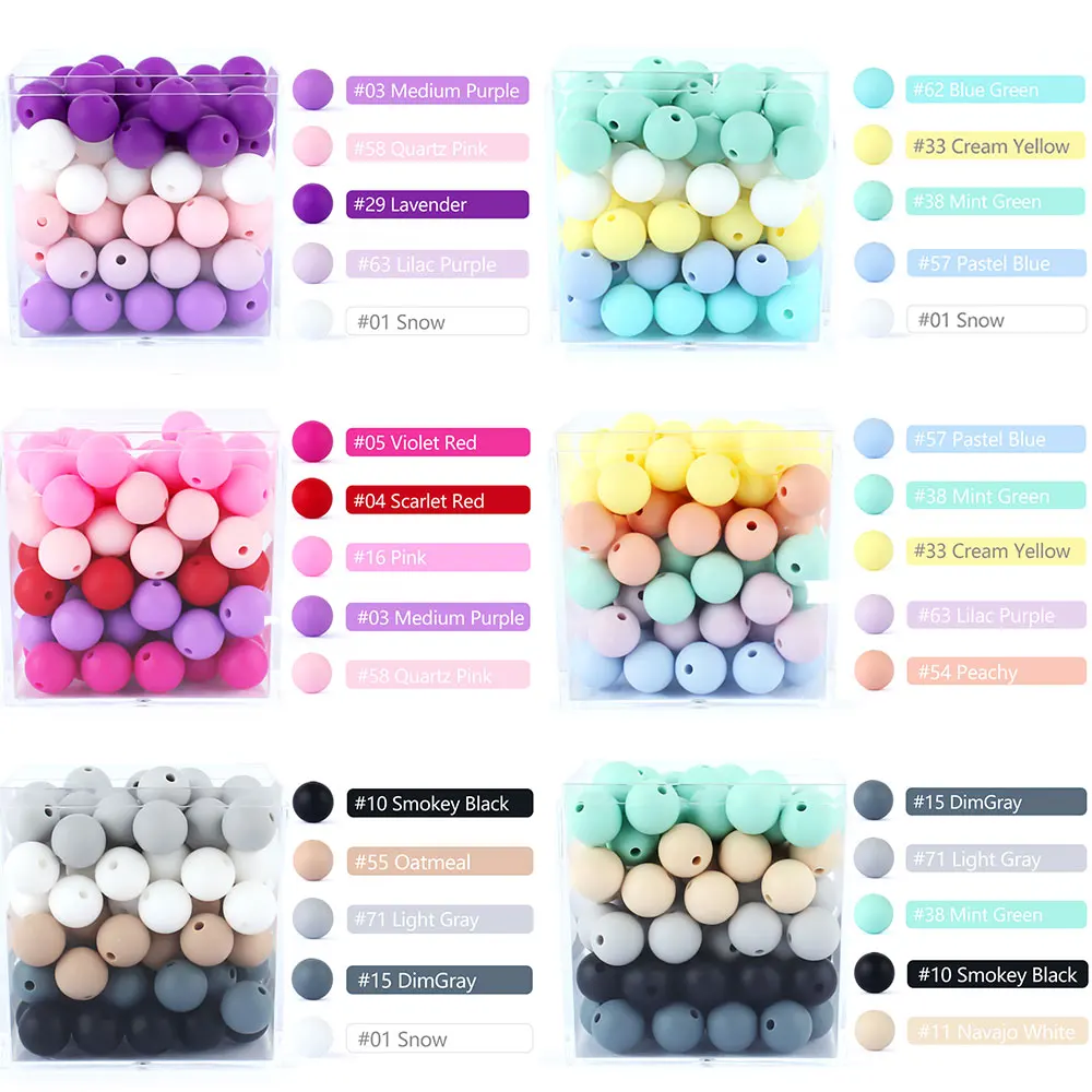 15mm Silicone Beads Food Grade DIY Pacifier Chain Necklace Chewable Nursing Silicone Teether Accessory Baby Teething Bead teething toys baby teething toys silicone teething toys silicone beads silicone teething beads sensory chew necklaces silicone teether 10pcs