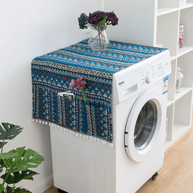 B15 Чехол для стиральной машины из искусственного хлопка и льна с карманом, крышка для холодильника, крышка для микроволновой печи, пылезащитная крышка, крышки для домашнего хранения - Цвет: B15