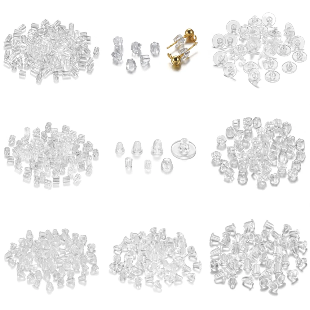 200-1000pcs/Lot Rubber Ear Backs Stopper Earnuts Stud Earring Back Supplies For DIY Jewelry Finding Making Accessories Wholesale Jewelry Findings & Components near me